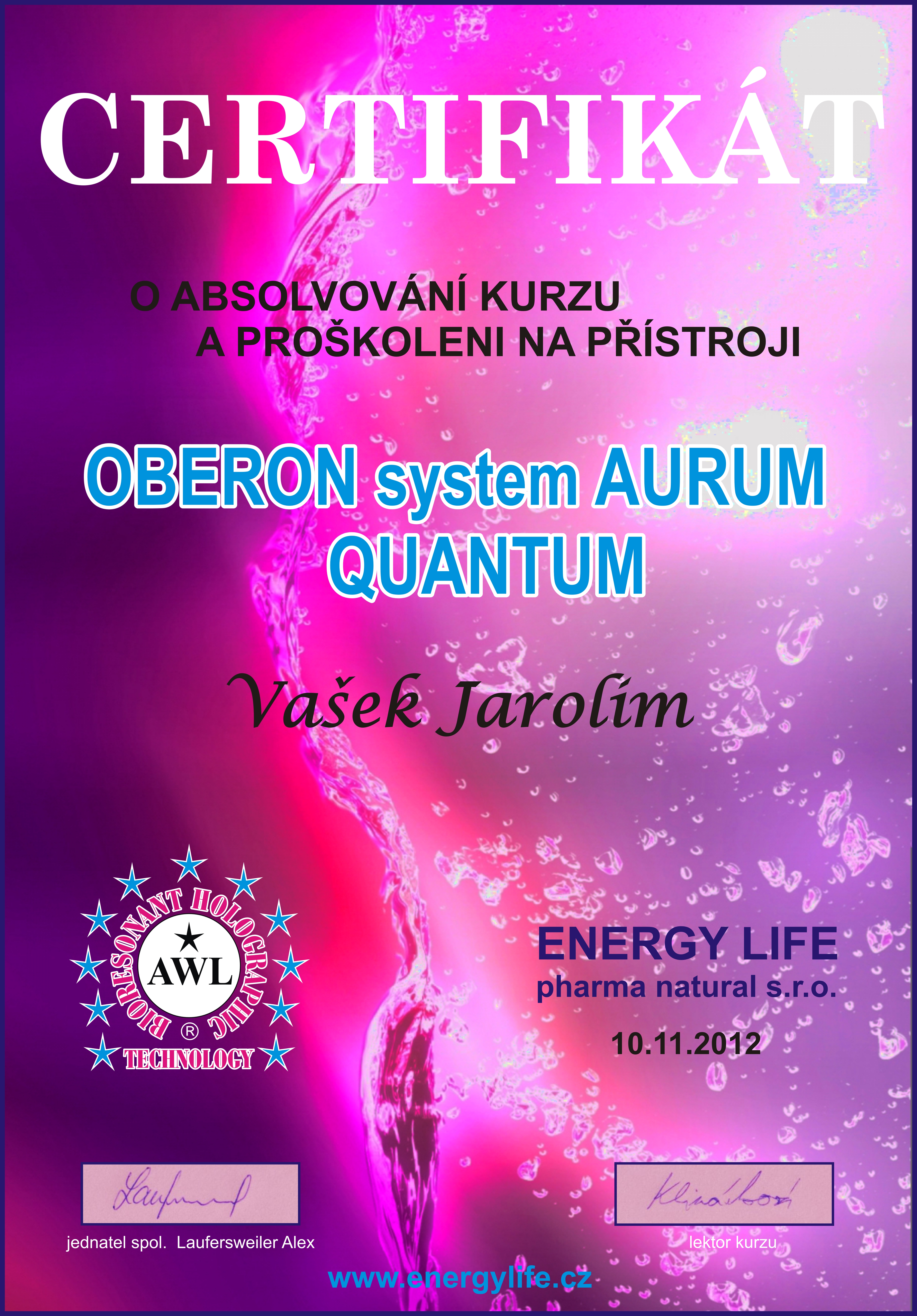 Certifikát - Oberon